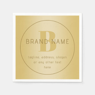 Stylized Modern Minimal Gold Return Address Napkins