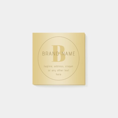 Stylized Modern Minimal Gold Return Address  Post_it Notes