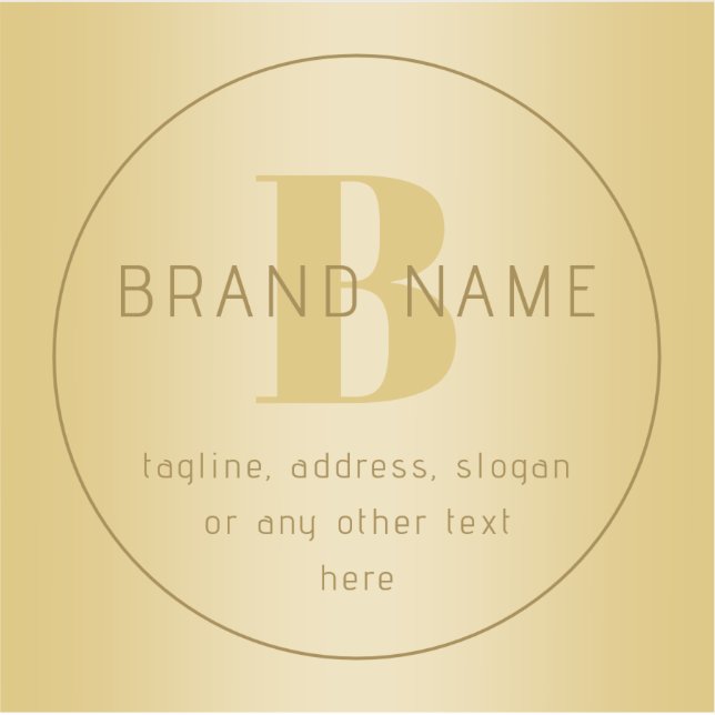 Stylized Modern Minimal Gold Return Address  Sticker (Front)