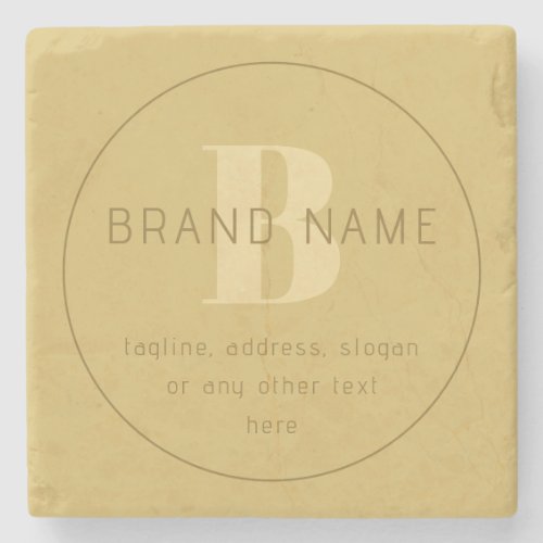 Stylized Modern Minimal Gold Return Address  Stone Coaster