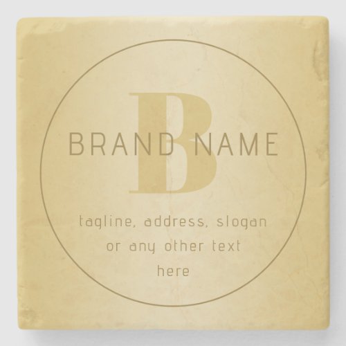 Stylized Modern Minimal Gold Return Address  Stone Coaster