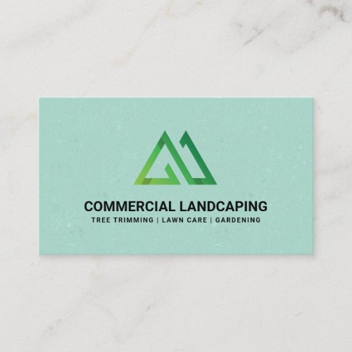 Stylized Mountain Green Natural Logo Business Card