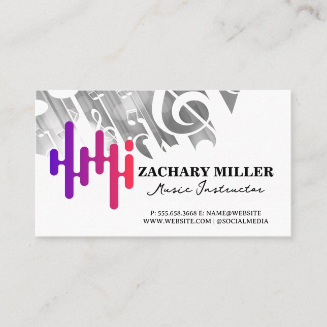 Stylized Musical Note | Sound Business Card (Front)