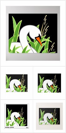 Stylized Mute Swan Art