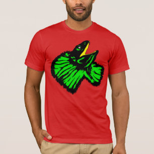 Stylized Neon Green Frilled-neck Lizard T-Shirt