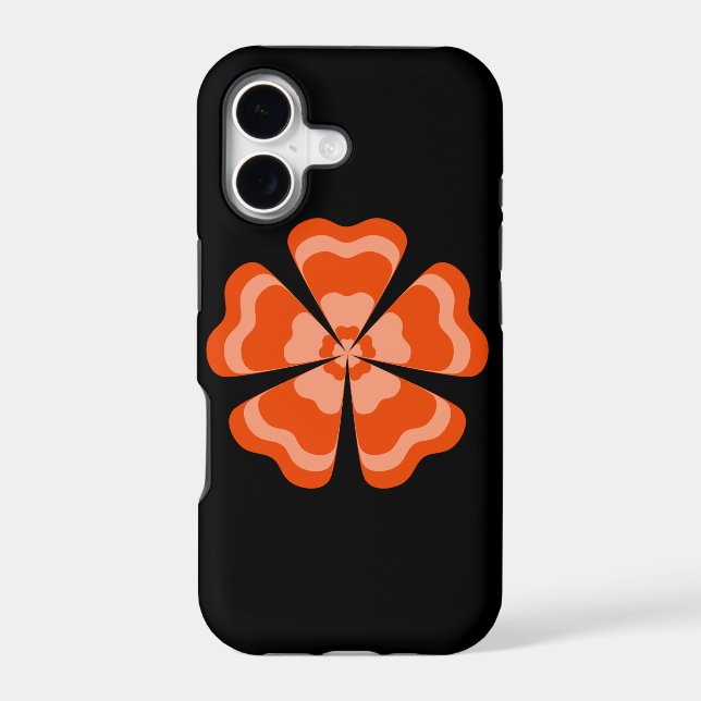 Stylized Orange Retro Flower  Case-Mate iPhone Case (Back)