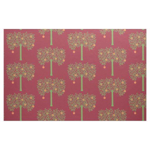 Stylized Orange Tree Fabric
