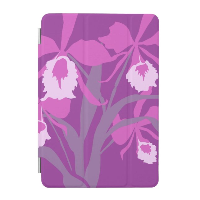 Stylized orchid cattleya flowers art ipad cover (Front)