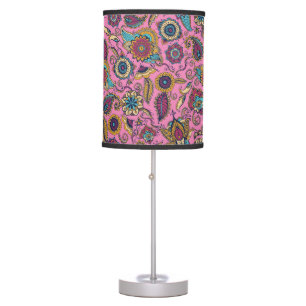 Stylized Oriental Retro Flowers Table Lamp