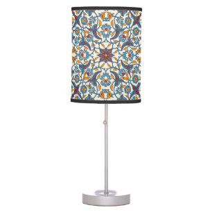 Stylized Oriental Retro Flowers Table Lamp