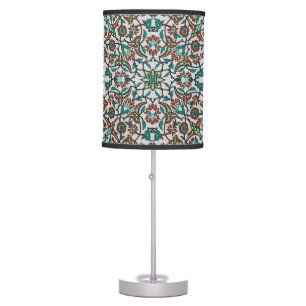 Stylized Oriental Retro Flowers Table Lamp