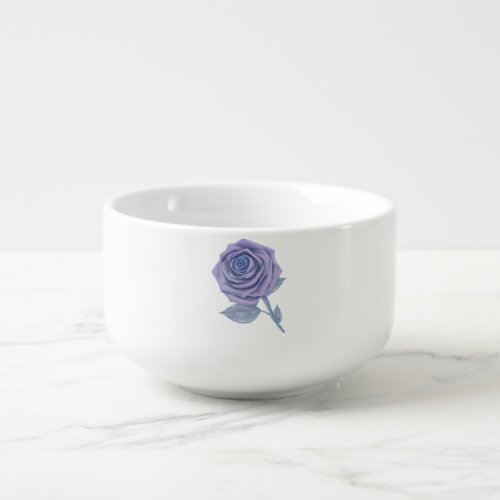 Stylized Oversized Rose _ Dusty Blue Soup Mug