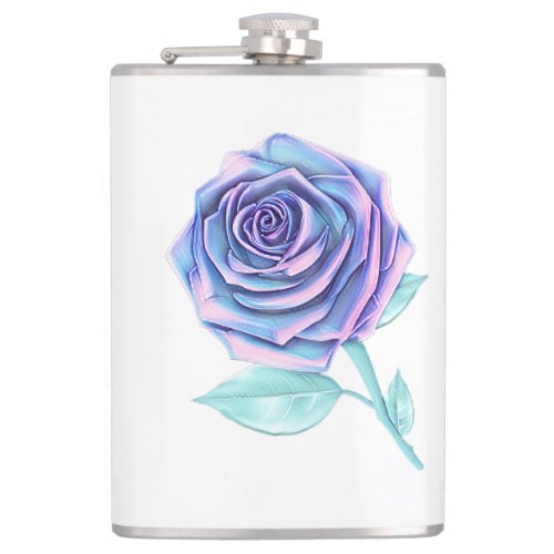 Stylized Oversized Rose _ Ice Pink Flask
