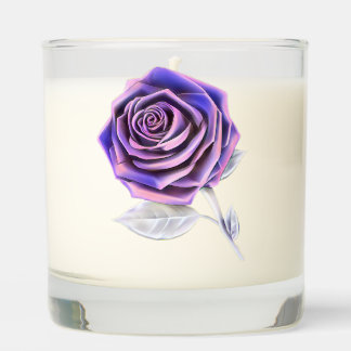 Stylized Oversized Rose - Platinum Purple Scented Candle