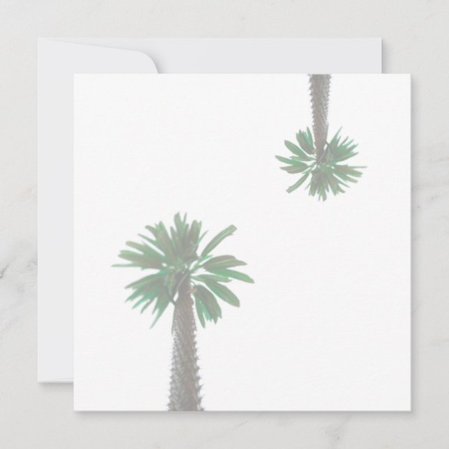 Stylized Palm Tree Pastel Green Tropical Flat Card (Front)