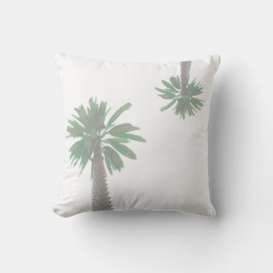 Stylized Palm Tree Pastel Green Tropical Throw Pillow