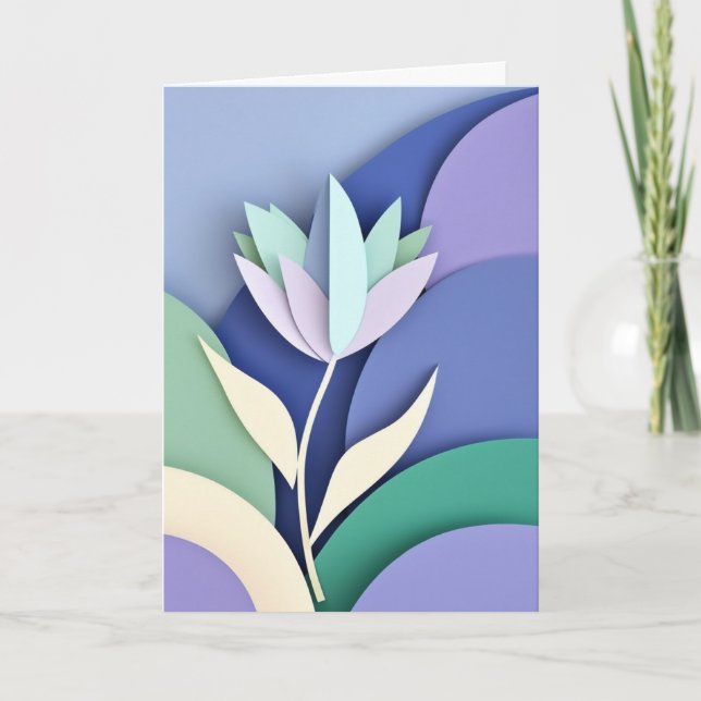 Stylized Paper Bloom Card (Front)