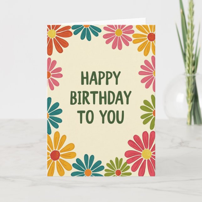 Stylized Party Birthday Card (Front)