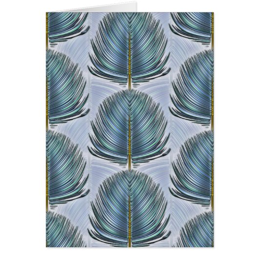 Stylized Peacock Feather - blue Cards (Front)
