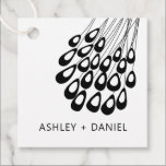 Stylized Peacock Feather Modern Wedding Square Favor Tags<br><div class="desc">Modern. Minimal. This collection uses stylized peacock feathers to create an elegant look for your special day.</div>