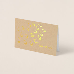 Stylized Peacock Feather Modern Wedding Thank You Foil Card