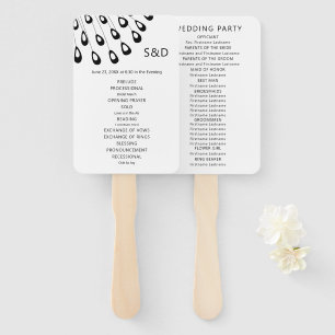 Stylized Peacock Feather Wedding Program Fan