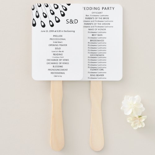 Stylized Peacock Feather Wedding Program Fan