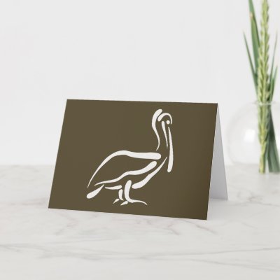 Stylized Pelican Card