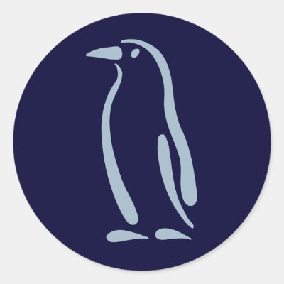 Stylized Penguin Classic Round Sticker