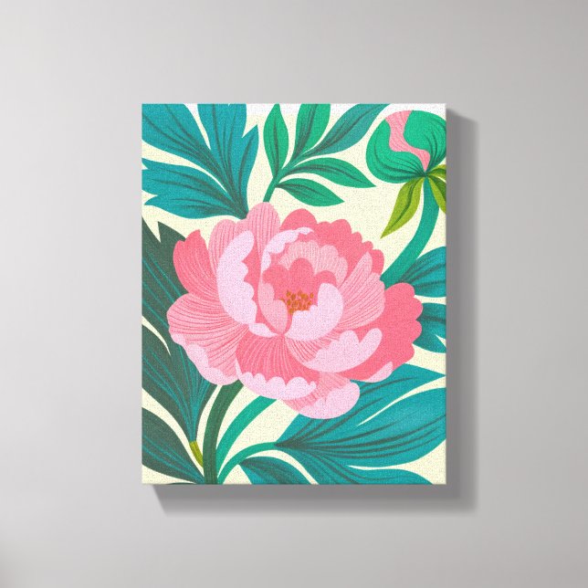 Stylized Peony Blossom Art Print (Front)