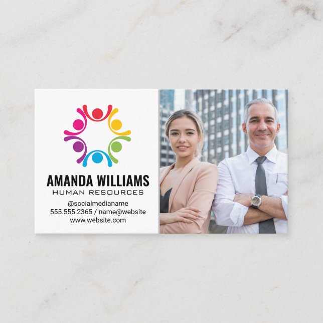 Stylized People | Business People Custom Template Card (Front)