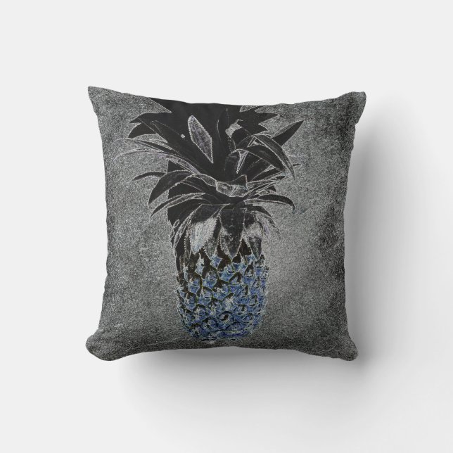 Stylized Pineapple Cushion Throw Pillow (Front)