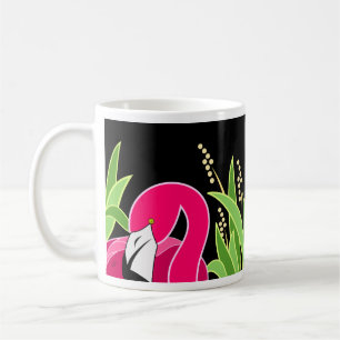 Stylized Pink Flamingo Bird Coffee Mug