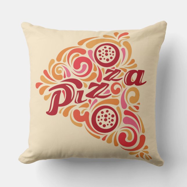 Stylized Pizza throw pillows (Front)