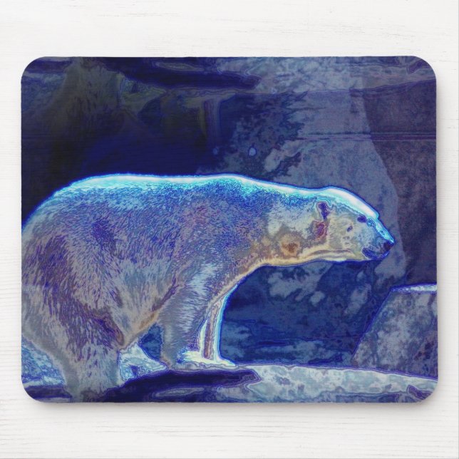 Stylized Polar Bear Mouse Pad (Front)