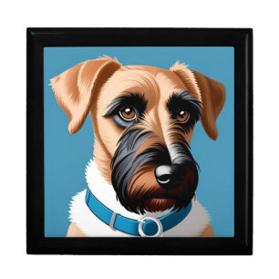 Stylized Portrait of a Terrier Dog Gift Box