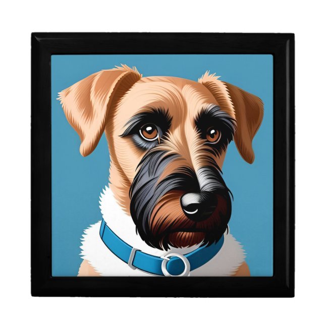 Stylized Portrait of a Terrier Dog Gift Box (Front)