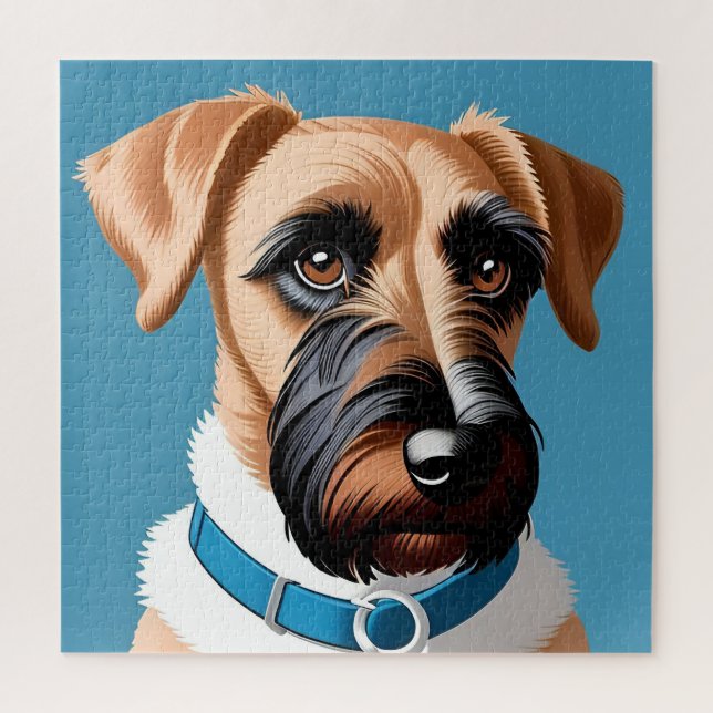 Stylized Portrait of a Terrier Dog Jigsaw Puzzle (Vertical)