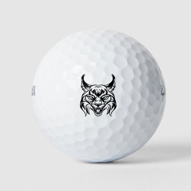 Stylized portrait of Bobcat Golf Balls (Front)