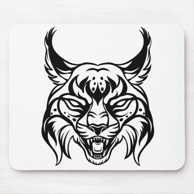 Stylized portrait of Bobcat Mouse Pad (Front)