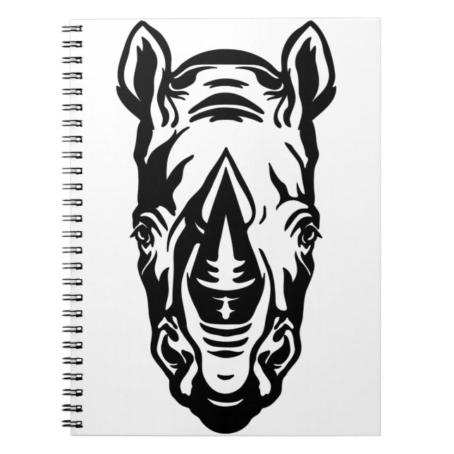 Stylized portrait of Rhinoceros Notebook (Front)