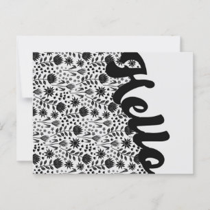 Stylized Protea Floral Millefleur Hello Greeting Postcard