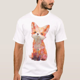 Stylized Psychedelic Colorful Fox Art Men T-Shirt