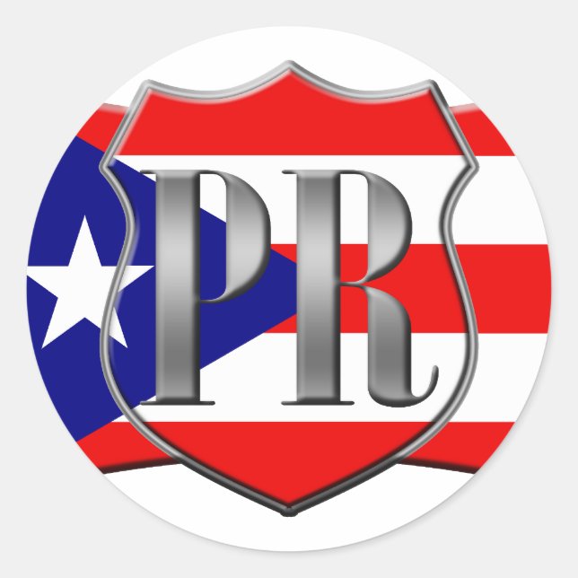 Stylized Puerto Rican Flag Classic Round Sticker (Front)