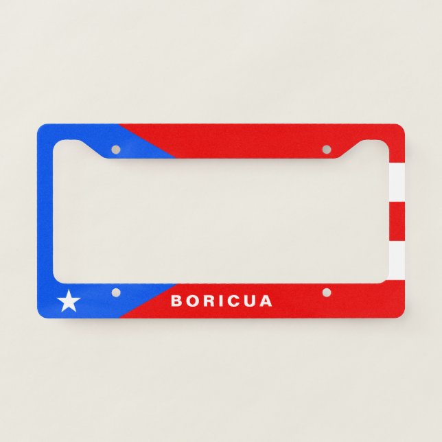 Stylized Puerto Rico Flag License Plate Frame (Front)