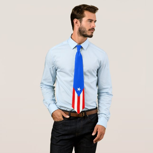 Stylized Puerto Rico Flag Neck Tie (In Situ)