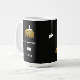Stylized Pumpkins In Black, White and Gold Coffee Mug