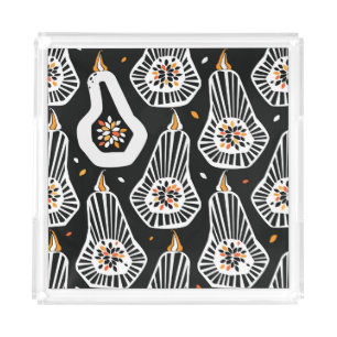 Stylized Pumpkins Seeds: Seamless Design Acrylic Tray
