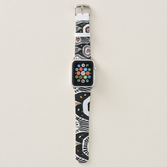 Stylized Pumpkins Seeds: Seamless Design Apple Watch Band (Front)