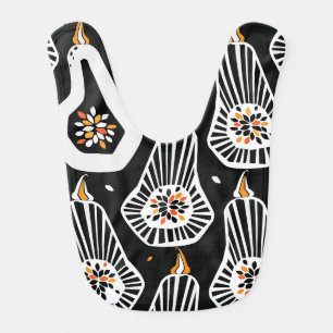 Stylized Pumpkins Seeds: Seamless Design Baby Bib